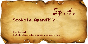 Szokola Agenór névjegykártya